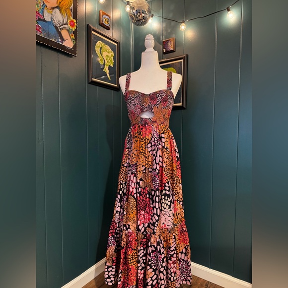 Anthropologie Dresses & Skirts - Anthropologie Pink and Orange Patterned Maxi Dress